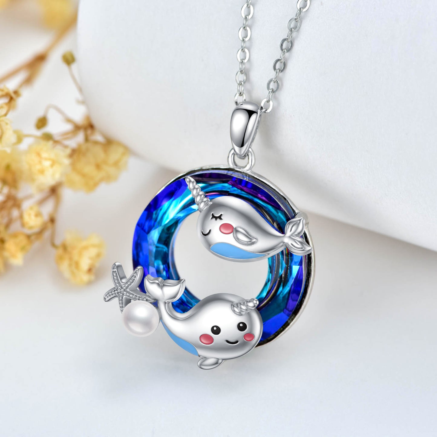 Narwhal Necklace in 925 Silver – "Unicorn of the Sea" – Elegant Jewelry and Special Gift