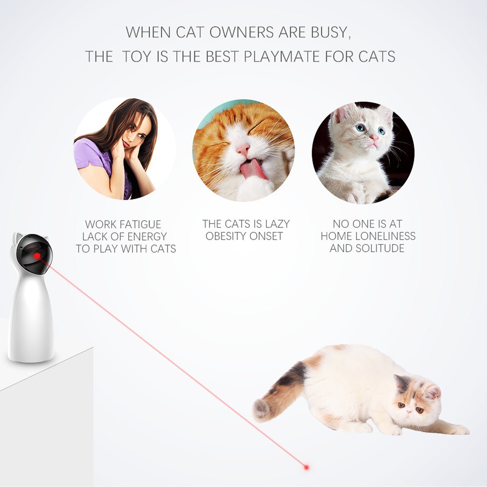 Brinquedo Criativo para Gatos – Laser LED Automático e Inteligente – Exercício e Entretenimento