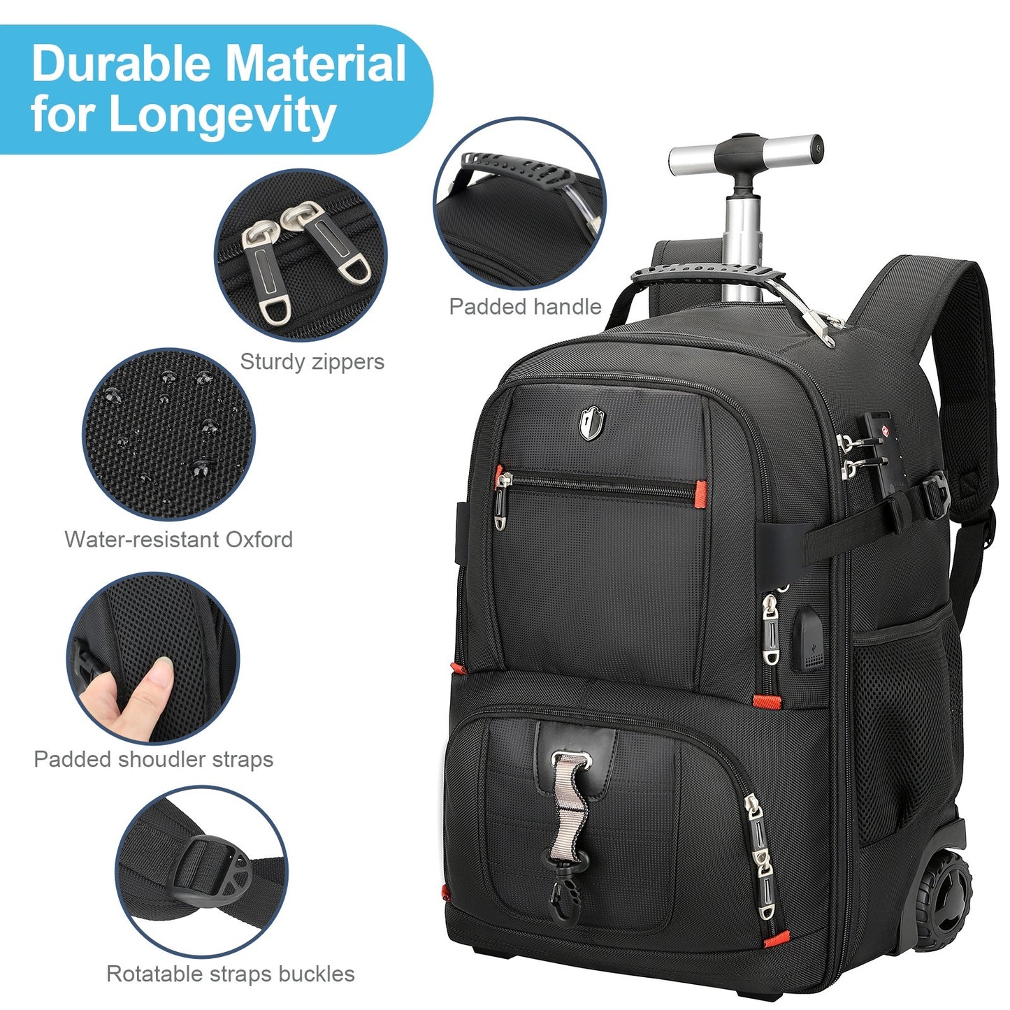 Swicky Trolley Backpack – High Quality, Large Capacity, Ideal for Travel and Boarding